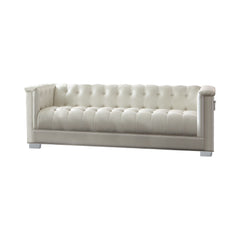 Chaviano Tufted Upholstered Sofa Pearl White