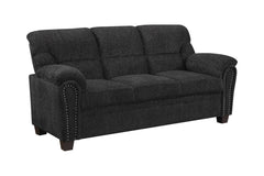 Clemintine Upholstered Sofa with Nailhead Trim Graphite