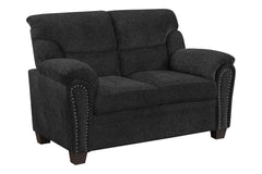 Clemintine Upholstered Sofa with Nailhead Trim Graphite