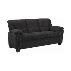 Clemintine Upholstered Sofa with Nailhead Trim Graphite