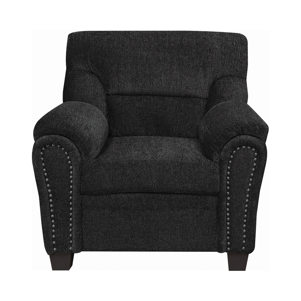 Clemintine Upholstered Chair with Nailhead Trim Graphite