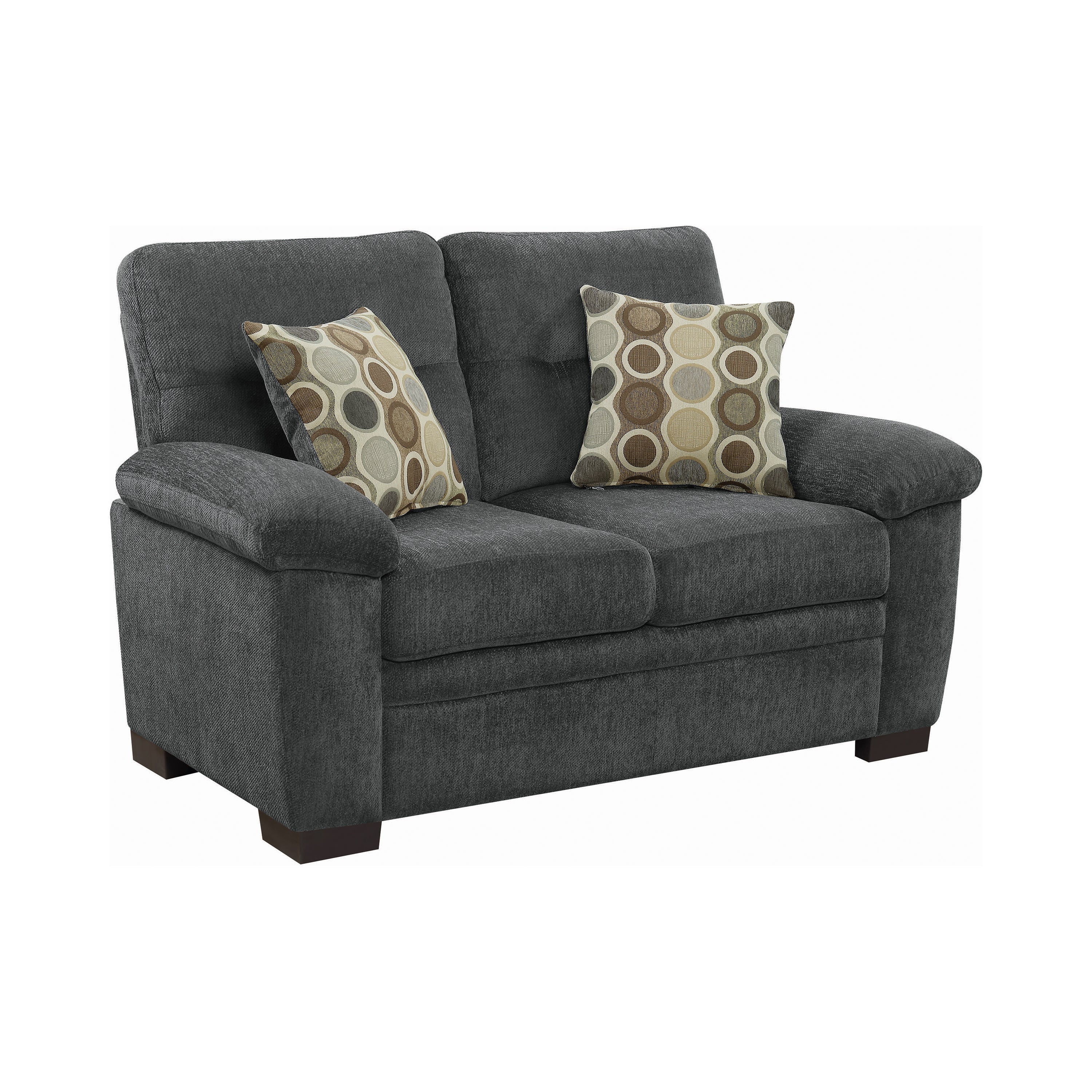 Fairbairn Upholstered Loveseat Charcoal