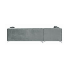 Bellaire Button-tufted Upholstered Sectional Silver