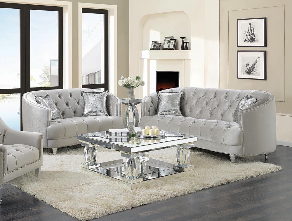 Donnivin Avonlea 2-Piece Tufted Living Room Set Grey