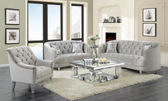 Chanse Avonlea 3-Piece Tufted Living Room Set Grey