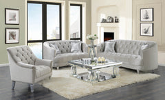 Avonlea Sloped Arm Tufted Loveseat Grey