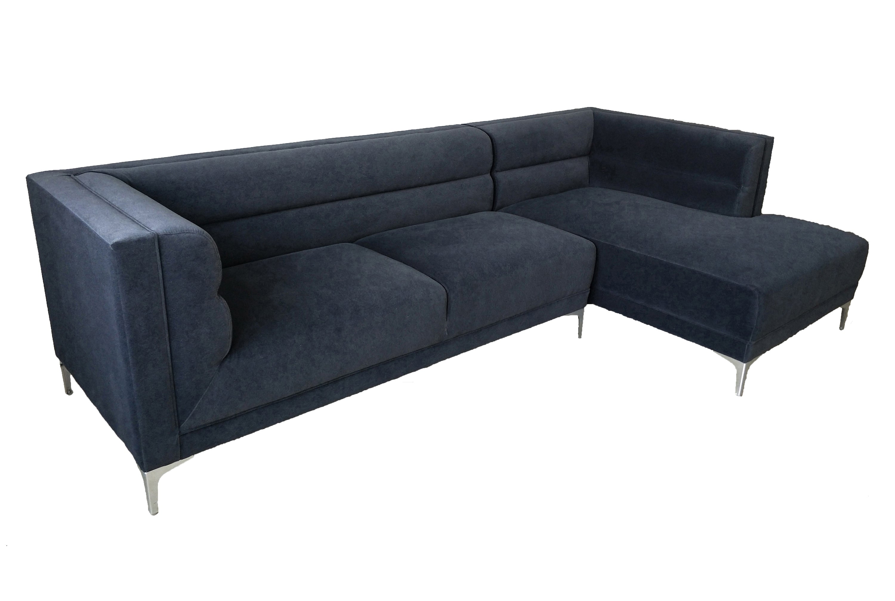 Hetfield Upholstered Channeled Tufted Sectional Indigo