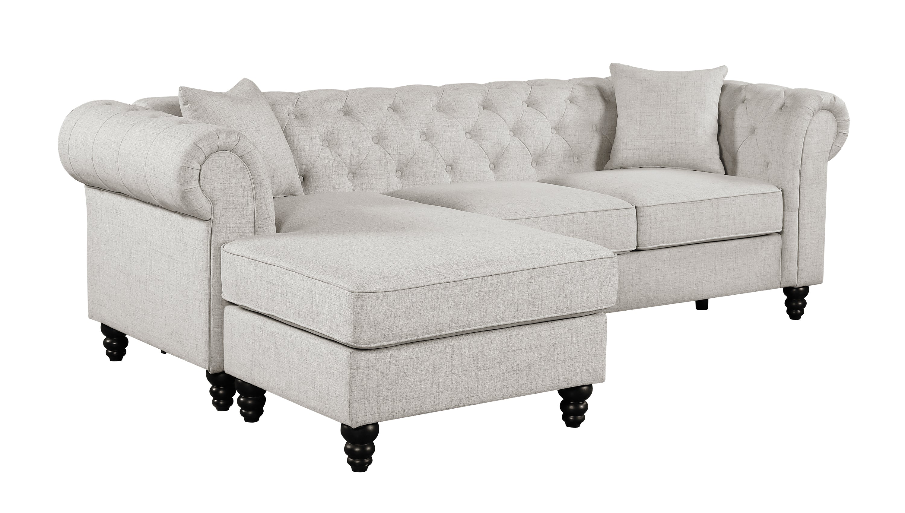 Cecilia Upholstered Tufted Sectional Oatmeal