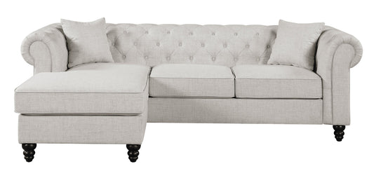 Cecilia Upholstered Tufted Sectional Oatmeal