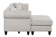 Cecilia Upholstered Tufted Sectional Oatmeal