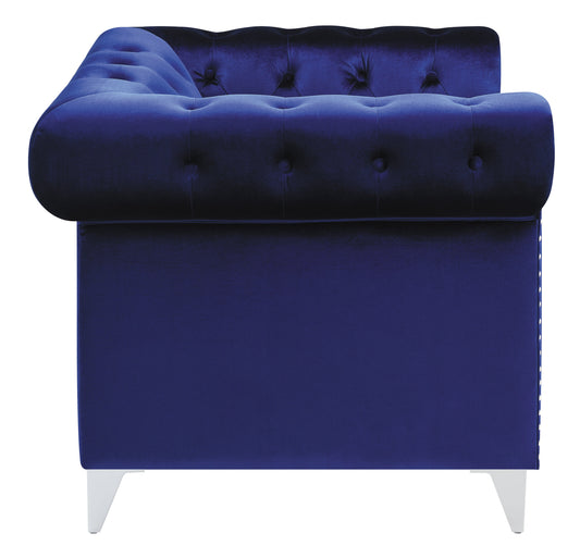 Bleker Tufted Tuxedo Arm Chair Blue