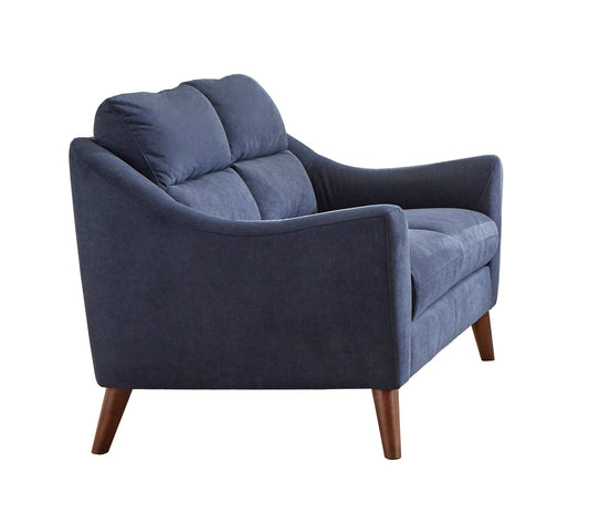 Gano Sloped Arm Upholstered Loveseat Navy Blue