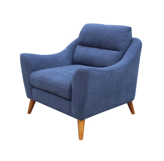 Gano Sloped Arm Upholstered Chair Navy Blue