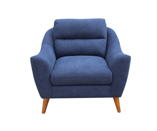 Gano Sloped Arm Upholstered Chair Navy Blue