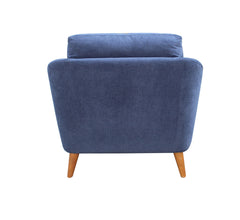 Gano Sloped Arm Upholstered Chair Navy Blue