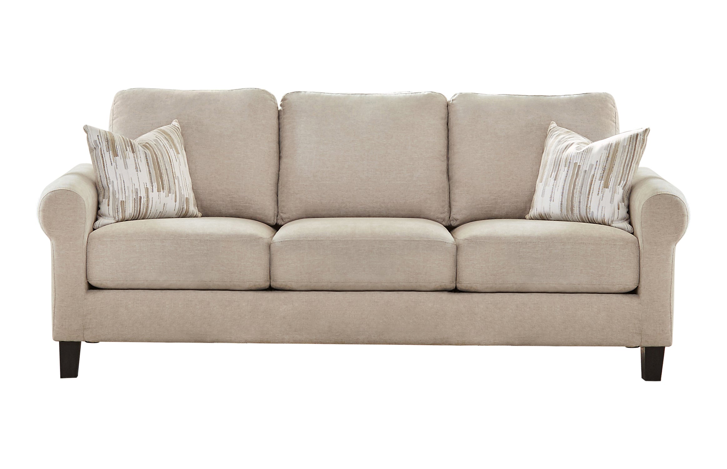 Nadine Upholstered Round Arm Sofa Oatmeal