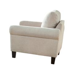 Nadine Upholstered Round Arm Living Room Set Oatmeal