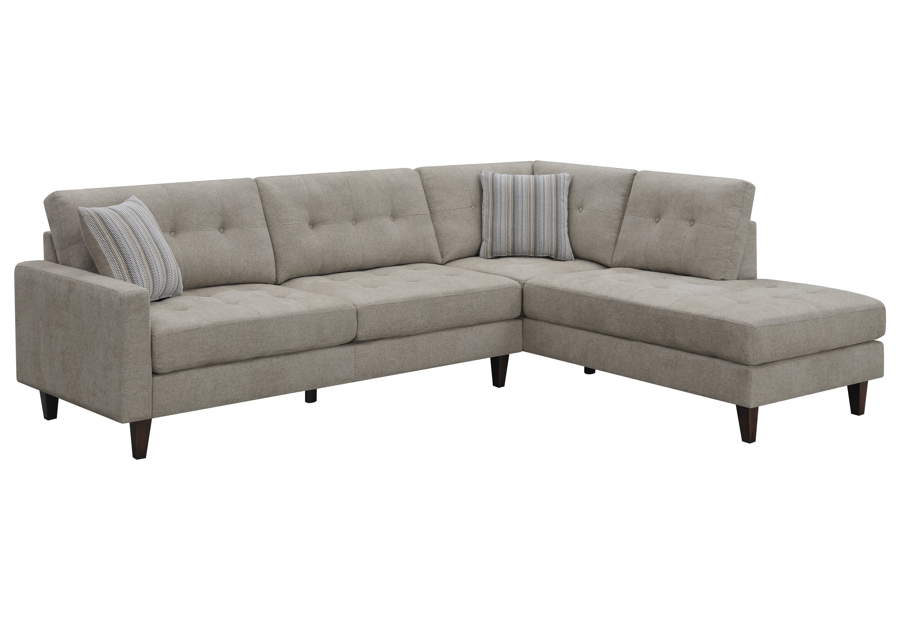 Barton Upholstered Tufted Sectional Toast and Brown