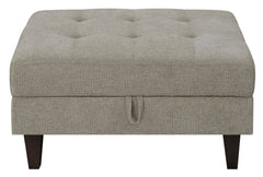 Barton Upholstered Tufted Ottoman Toast and Brown