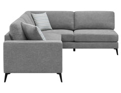 Clint Upholstered Sectional with Loose Back Grey