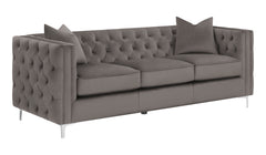 Phoebe 2-piece Tufted Tuxedo Arms Living Room Set Urban Bronze