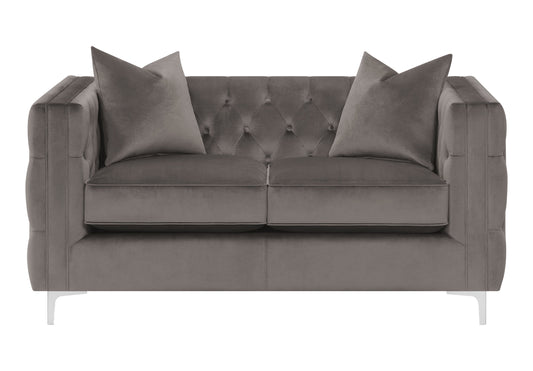 Phoebe Tufted Tuxedo Arms Loveseat Urban Bronze