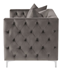 Phoebe Tufted Tuxedo Arms Loveseat Urban Bronze