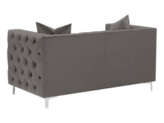 Phoebe Tufted Tuxedo Arms Loveseat Urban Bronze