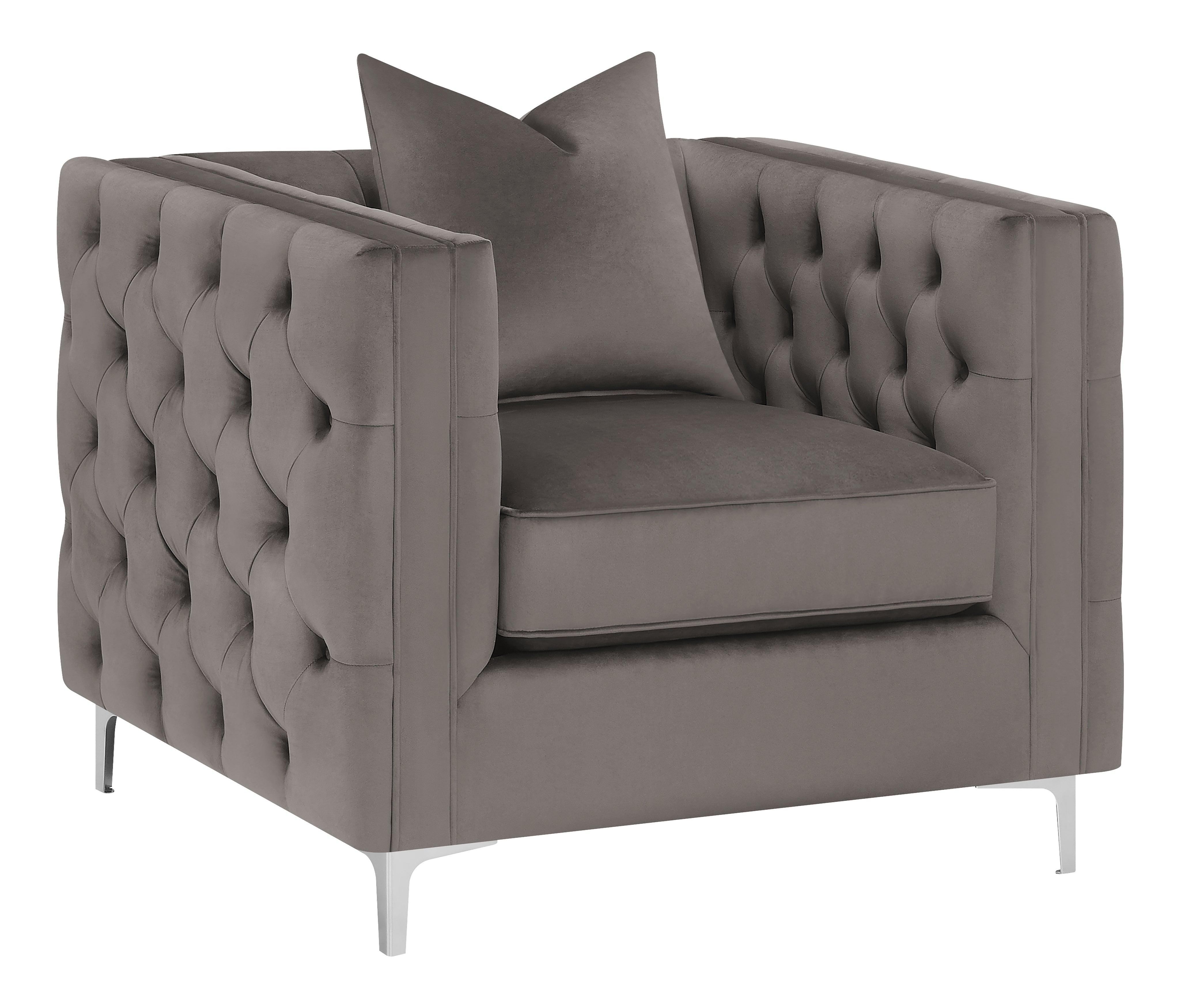 Phoebe Tufted Tuxedo Arms Chair Urban Bronze