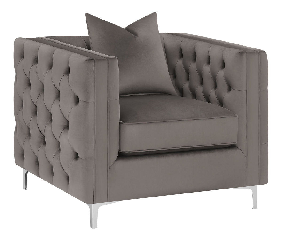 Phoebe Tufted Tuxedo Arms Chair Urban Bronze