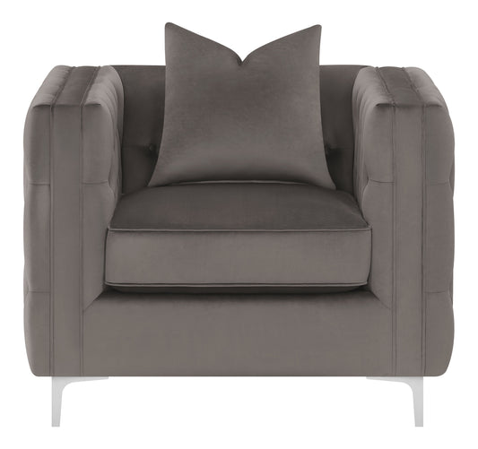 Phoebe Tufted Tuxedo Arms Chair Urban Bronze