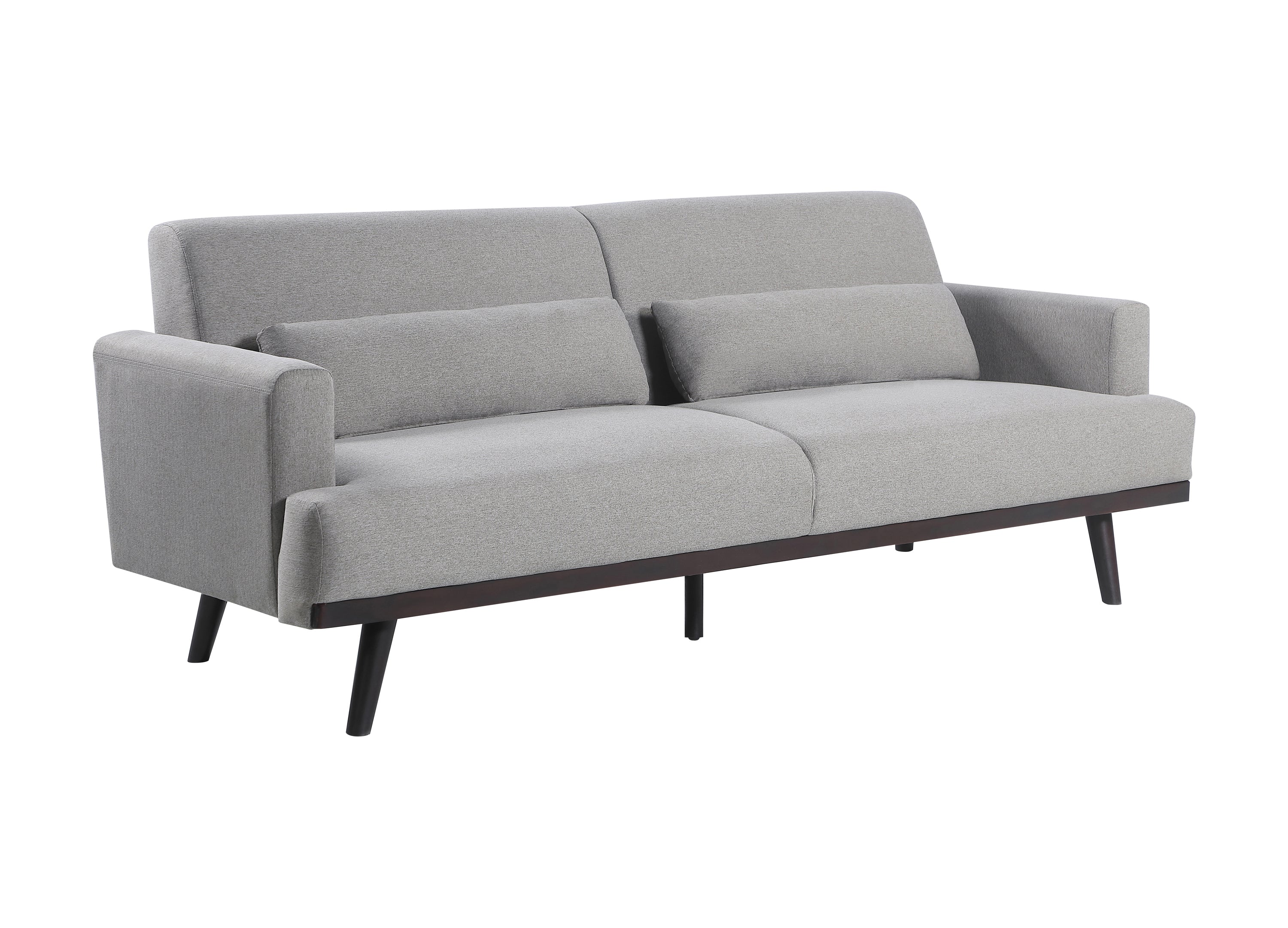 Blake Upholstered Sofa with Track Arms Sharkskin and Dark Brown