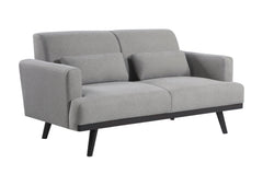 Blake Upholstered Sofa with Track Arms Sharkskin and Dark Brown