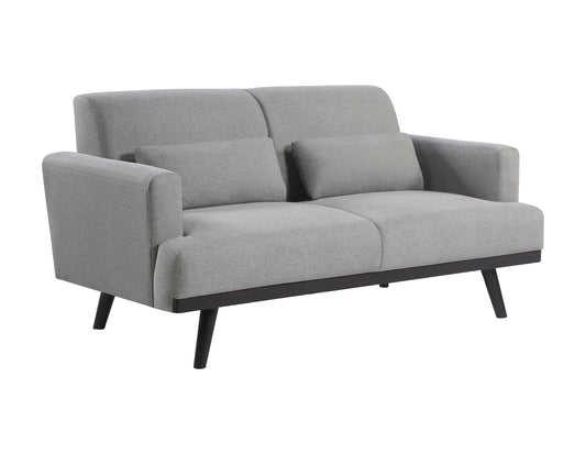 Blake Upholstered Loveseat with Track Arms Sharkskin and Dark Brown