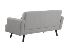 Blake Upholstered Loveseat with Track Arms Sharkskin and Dark Brown