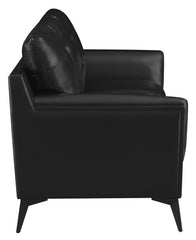 Moira Upholstered Tufted Sofa with Track Arms Black