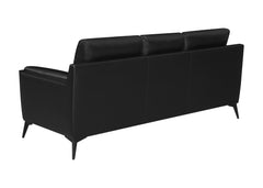 Moira Upholstered Tufted Sofa with Track Arms Black