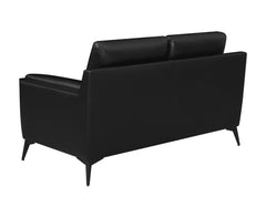 Moira Upholstered Tufted Loveseat with Track Arms Black