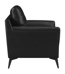 Moira Upholstered Tufted Chair with Track Arms Black