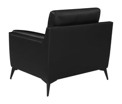 Moira Upholstered Tufted Chair with Track Arms Black