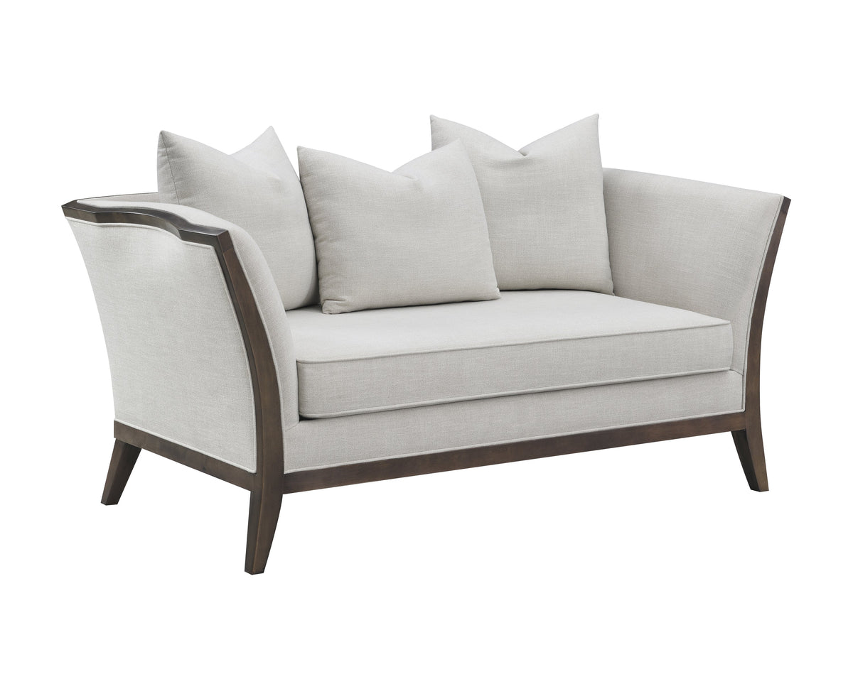 Lorraine Upholstered Loveseat with Flared Arms Beige