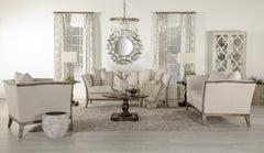 Lorraine Upholstered Loveseat with Flared Arms Beige