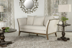 Lorraine Upholstered Loveseat with Flared Arms Beige