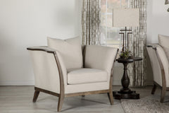 Lorraine Upholstered Chair with Flared Arms Beige