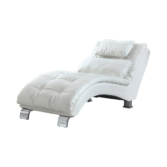 Dilleston Upholstered Chaise White