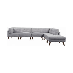 Churchill Button Tufted Corner Sofa Grey