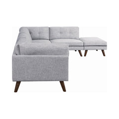 Churchill Ottoman with Tapered Legs Grey