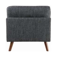 Churchill Tufted Cushion Back Armless Chair Dark Grey and Walnut