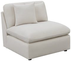 Hobson Cushion Back Armless Chair Off-White