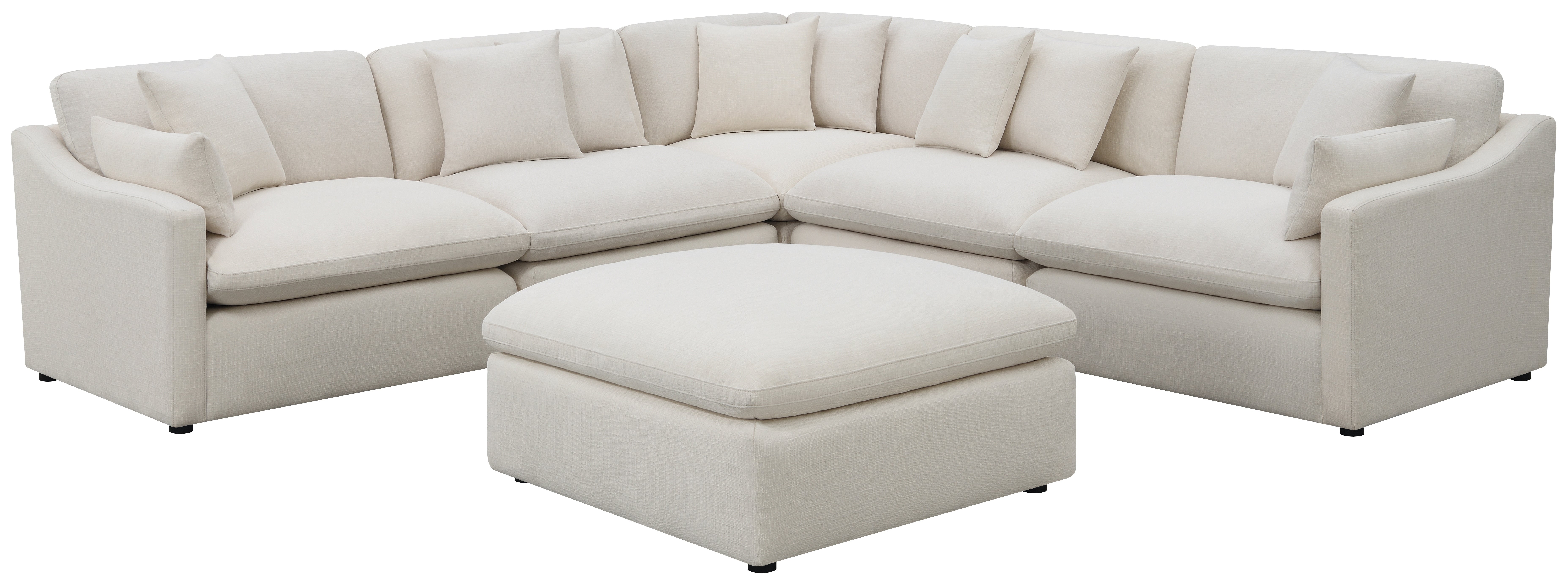 Hobson 6-piece Reversible Cushion Modular Sectional Off-White